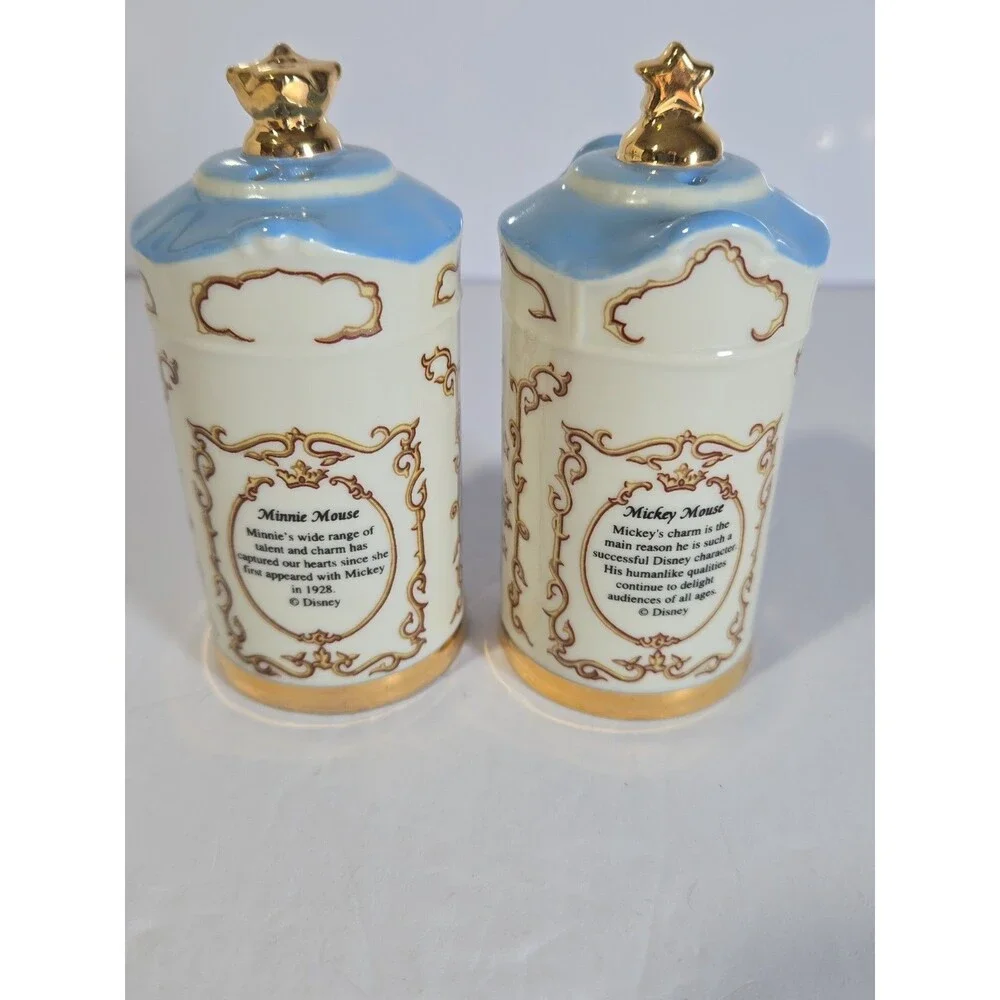Lenox 1997 Disney Mickey Minnie Salt And Pepper Porcelain Shakers Complete